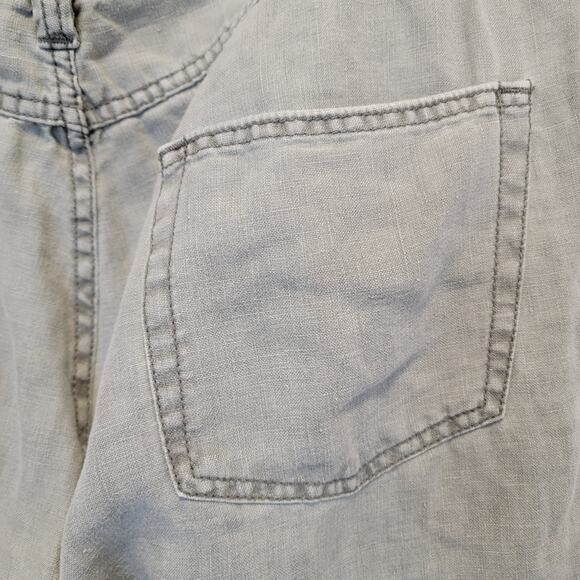 Black and Brown Linen Pants 38x32 Grey Zipper Pockets #125 - Picture 5 of 10